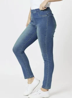 Threadz - The High Rise Slim Leg Stretch Jean - Denim - Womens Fashion