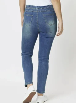 Threadz - The High Rise Slim Leg Stretch Jean - Denim - Womens Fashion