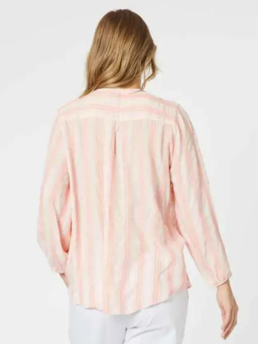 Threadz - Venice Stripe Tunic - Papaya - Womens Fashion