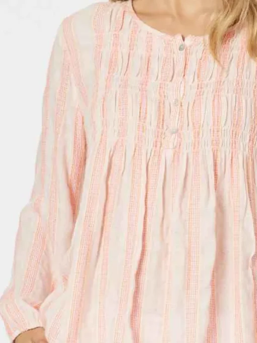 Threadz - Venice Stripe Tunic - Papaya - Womens Fashion