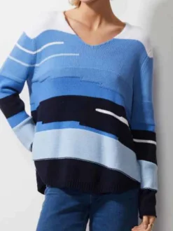 Zaket & Plover - Chunky Cotton V Knit - White - Womens Fashion