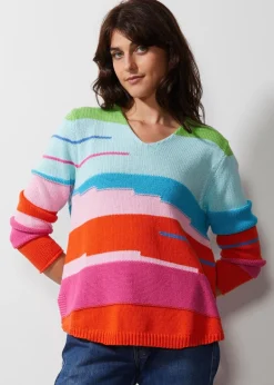 Zaket & Plover - Chunky Cotton V Knit - Lime - Womens Fashion