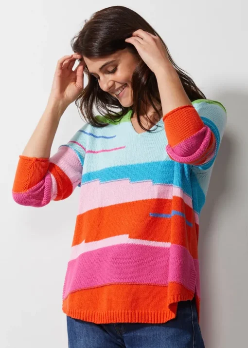 Zaket & Plover - Chunky Cotton V Knit - Lime - Womens Fashion