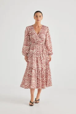 Zion Dress | Tan Zebra