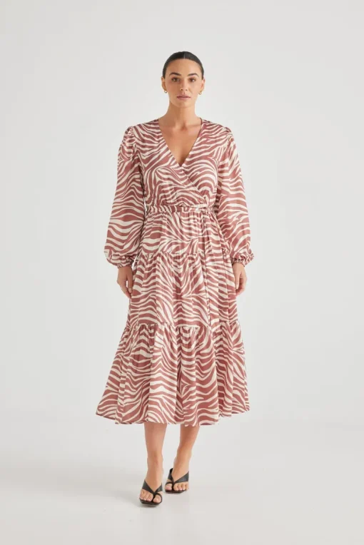 Zion Dress | Tan Zebra