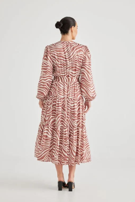 Zion Dress | Tan Zebra