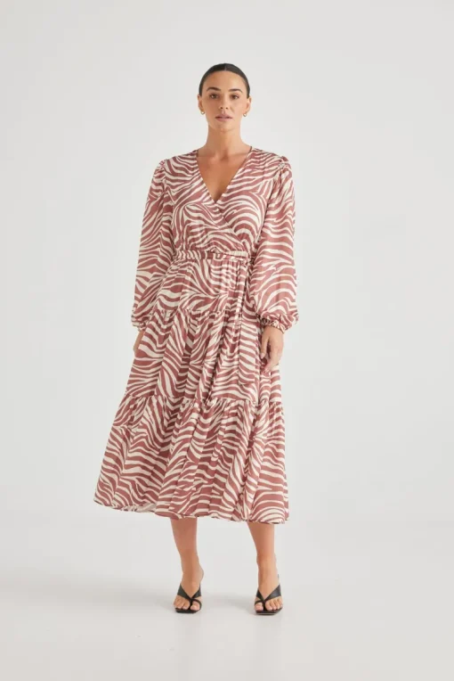 Zion Dress | Tan Zebra