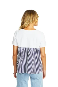 Zoey Stripe Top | White Navy